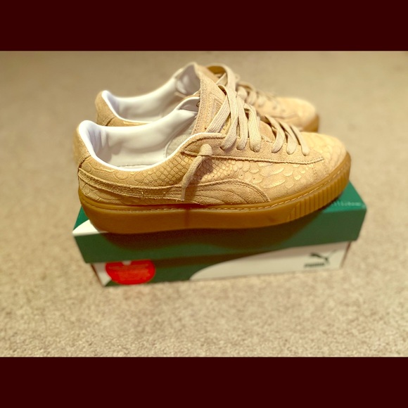 Puma Shoes - Puma Platform Gold Exotic Skin